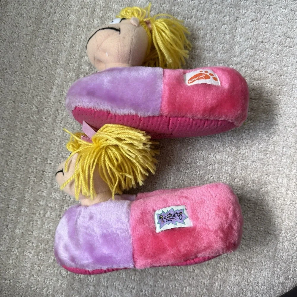 Vintage 1998 Rugrats Kids Plush Angelica Slippers Nickelodeon Viacom 13-1 Small